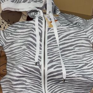 BRAND NEW - NEVER WORN Michael Kors Gray and White Patterned Hoodie
